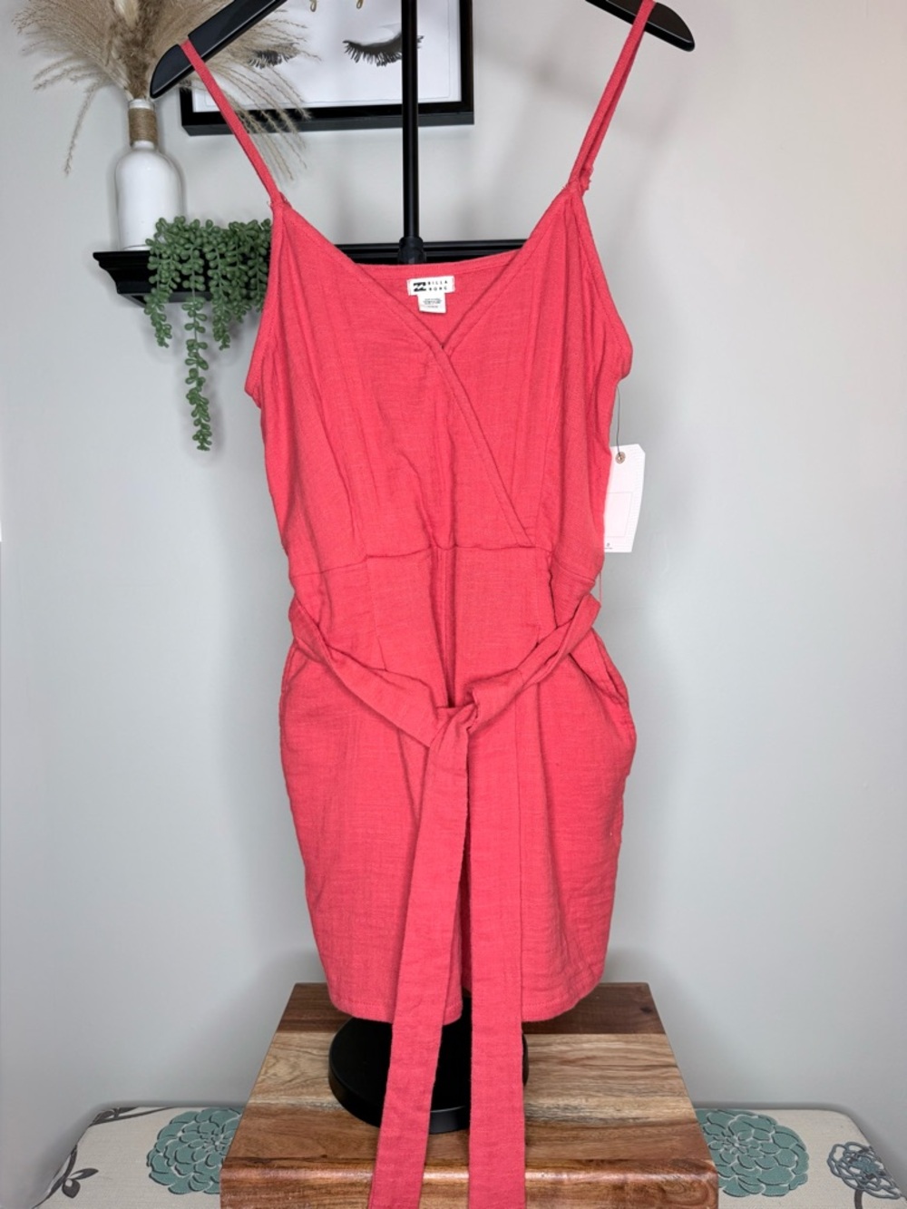 Billabong Coral Spaghetti Strap Mini Romper